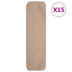Tapetes antiderrapantes retang. p/ escadas 15 pcs 75x20 cm bege