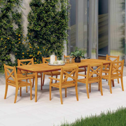 Cadeiras de jantar para exterior 8 pcs acácia maciça