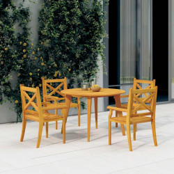 Cadeiras de jantar para exterior 4 pcs acácia maciça