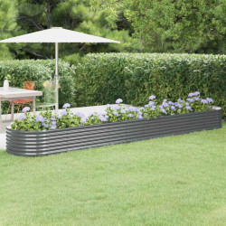 Canteiro elevado jardim 440x80x36 aço galvanizado antracite