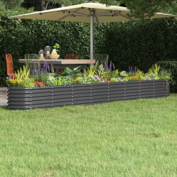 Canteiro elevado jardim 332x40x36 aço galvanizado antracite