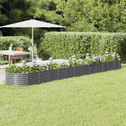Canteiro elevado jardim 512x80x36 aço galvanizado antracite