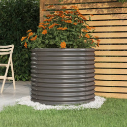 Vaso/floreira de jardim aço galvanizado 80x80x68 cm cinza