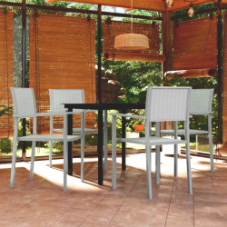 5 Pcs conjunto de jantar para jardim branco