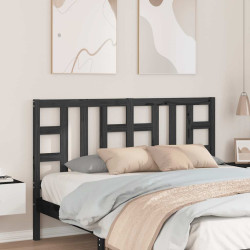 Cabeceira de cama 166x4x100 cm pinho maciço preto