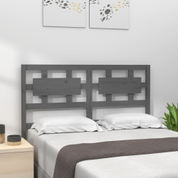 Cabeceira de cama 125,5x4x100 cm pinho maciço cinzento