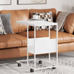 Mesa de apoio c/ rodas 55x36x63,5cm derivados de madeira branco