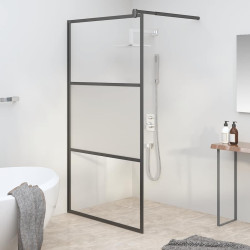 Divisória de chuveiro 115x195 cm vidro semiopaco esg preto