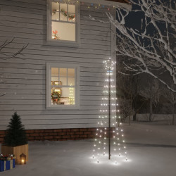 Árvore de natal com espeto 108 luzes LED 180 cm branco frio