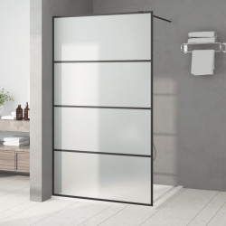 Divisória de chuveiro 115x195 cm vidro opaco esg preto