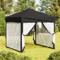 Tenda para festas dobrável com paredes laterais 2x2 m preto