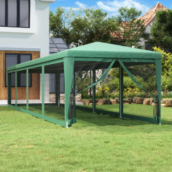 Tenda p/ festas c/10 paredes laterais em rede 3x12 m pead verde
