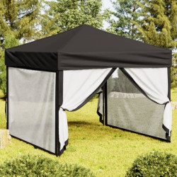 Tenda para festas dobrável com paredes laterais 3x3 m preto