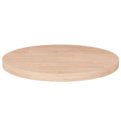 Tampo de mesa redondo ø40x2,5 cm carvalho maciço não tratado