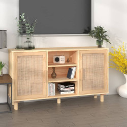 Aparador 105x30x60 cm pinho maciço/vime natural castanho