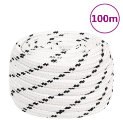 Corda de trabalho 16 mm 100 m poliéster branco