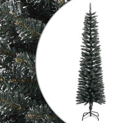 Árvore de natal artificial fina com suporte 180 cm PVC verde