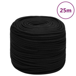 Corda de trabalho 10 mm 25 m poliéster preto