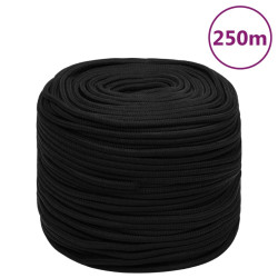 Corda de trabalho 8 mm 250 m poliéster preto