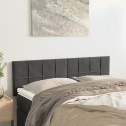 Cabeceiras cinzento-escuro 144x5x78/88 cm veludo