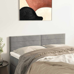 Cabeceiras cinzento-claro 144x5x78/88 cm veludo