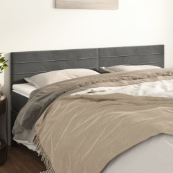 Cabeceiras cinzento-escuro 160x5x78/88 cm veludo