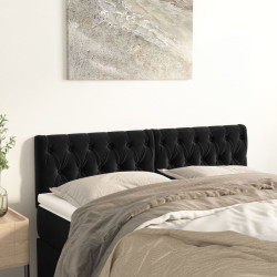 Cabeceiras preto 160x7x78/88 cm veludo