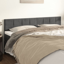 Cabeceiras cinzento-escuro 160x5x78/88 cm veludo
