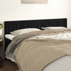 Cabeceiras preto 200x5x78/88 cm veludo