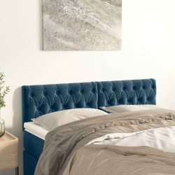 Cabeceiras azul-escuro 160x7x78/88 cm veludo