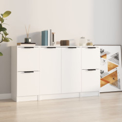 Aparadores 3 pcs madeira processada branco
