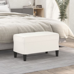 Banco 70x35x41 cm couro artificial cor creme