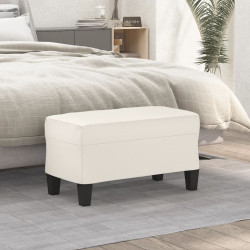 Banco 70x35x41 cm couro artificial cor creme