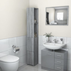 Armário wc 25x26,5x170 cm derivados de madeira sonoma cinzento