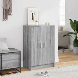 Sapateira 60x35x92 cm derivados de madeira sonoma cinza