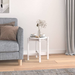 Mesa de centro ø 42,5x45 cm madeira de pinho maciça branco