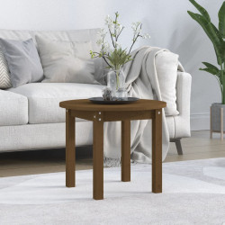 Mesa de centro ø 55x45 cm madeira pinho maciça castanho-mel