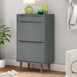 Sapateira molde 59,5x35x103 cm pinho maciço cinzento