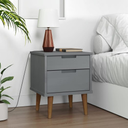 Mesa de cabeceira molde 40x35x48 cm pinho maciço cinza