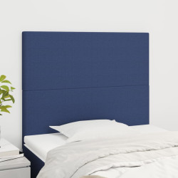 Cabeceira azul 80x5x118/128 cm tecido