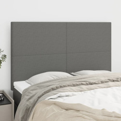 Cabeceira cinza escuro 144x5x118/128 cm tecido