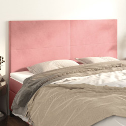 Cabeceira rosa 200x5x118/128 cm veludo