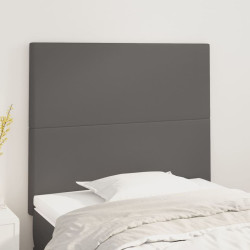 Cabeceira cinza 80x5x118/128 cm couro sintético