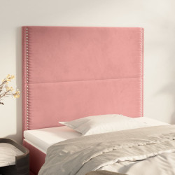 Cabeceira rosa 80x5x118/128 cm veludo