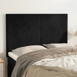Cabeceira preta 144x5x118/128 cm veludo