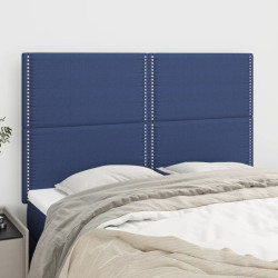 Cabeceira azul 144x5x118/128 cm tecido