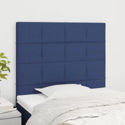 Cabeceira azul 90x5x118/128 cm tecido