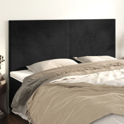 Cabeceira preta 180x5x118/128 cm veludo