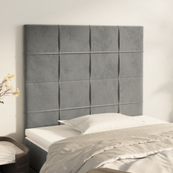Cabeceira cinza claro 80x5x118/128 cm veludo