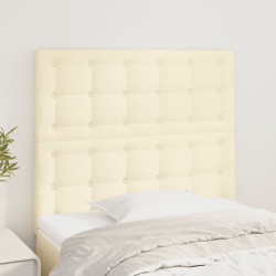 Cabeceira creme 100x5x118/128 cm couro sintético